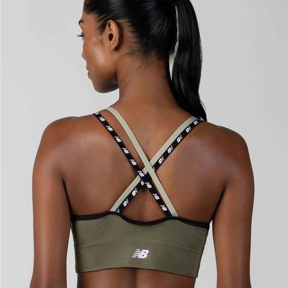 New Balance Olive Green Sports Bra | Size Large - Picture 8 of 11